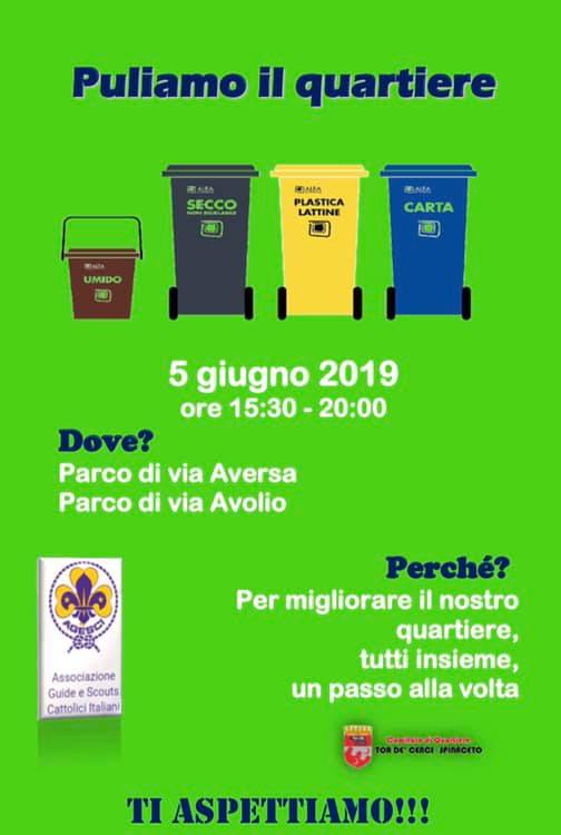 domani 5 giugno: Puliamo il Quartiere