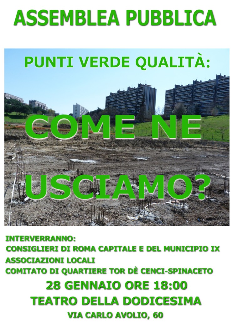 28 gennaio Punti Verde Qualità come ne usciamo