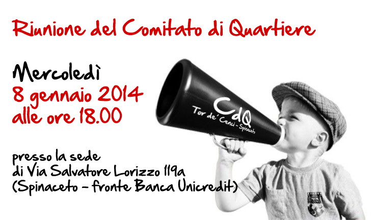 Riunione CdQ 8 gennaio ore 18